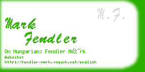 mark fendler business card